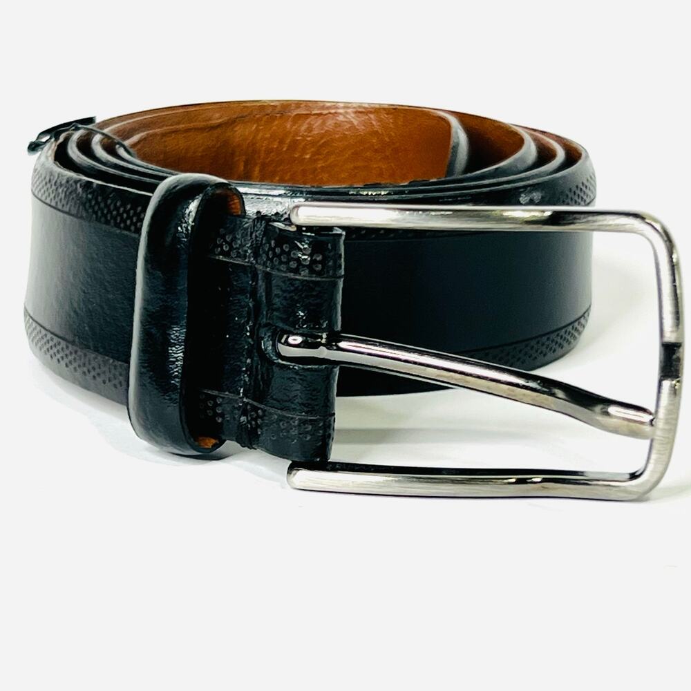 Johnston & Murphy Mens Belt Black Italian Leather Dress Belt Size 36 75-7603